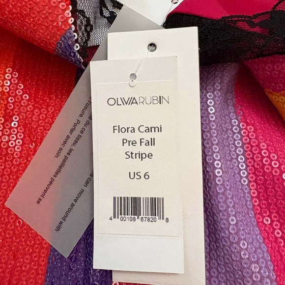 Olivia Rubin Flora Cami Pre Fall Stripe Sequin Lace Camisole Top Size 6 NEW NWT - Picture 12 of 12